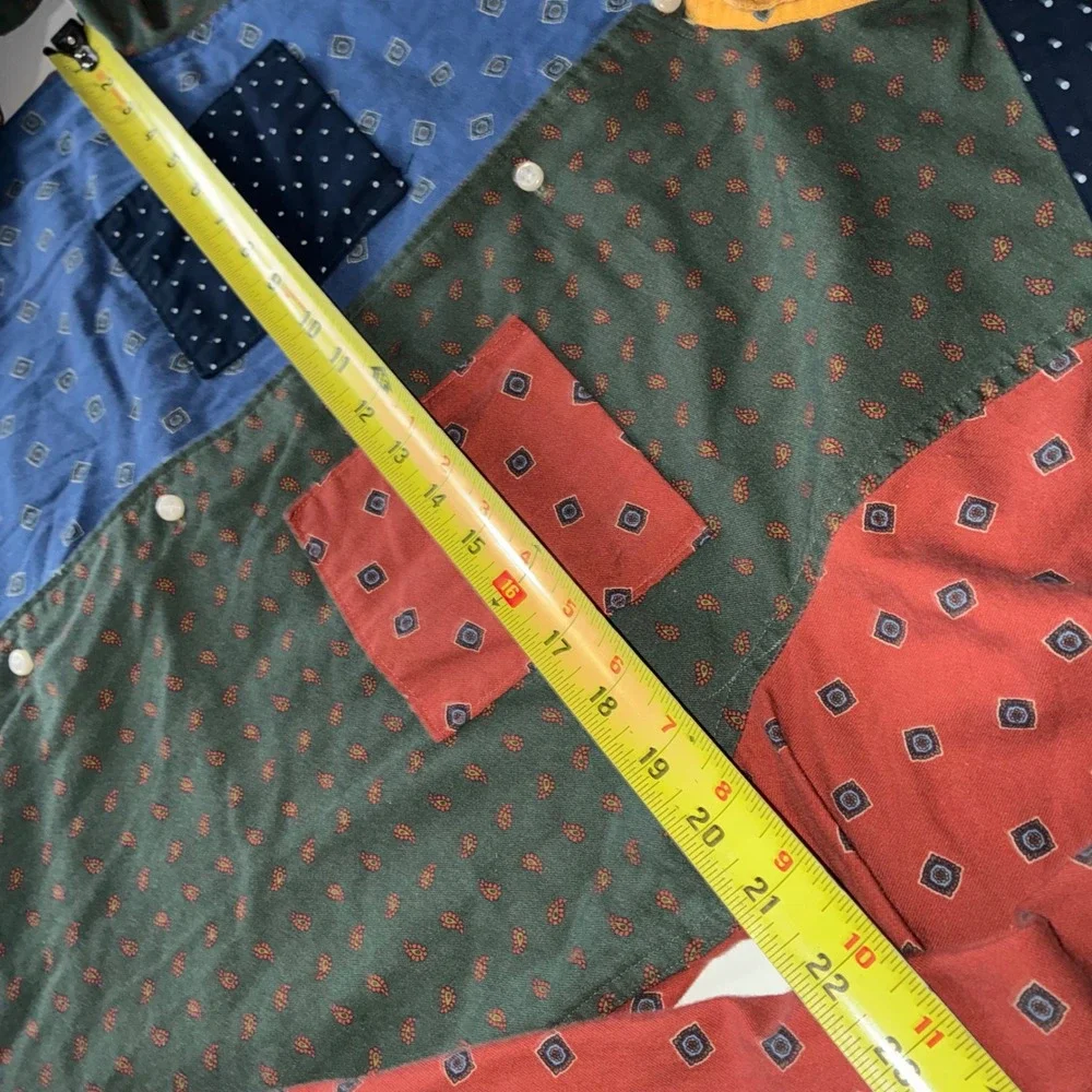 J.Crew Men's M Cotton Wool Challis Patchwork Camp Collar Shirt BK077